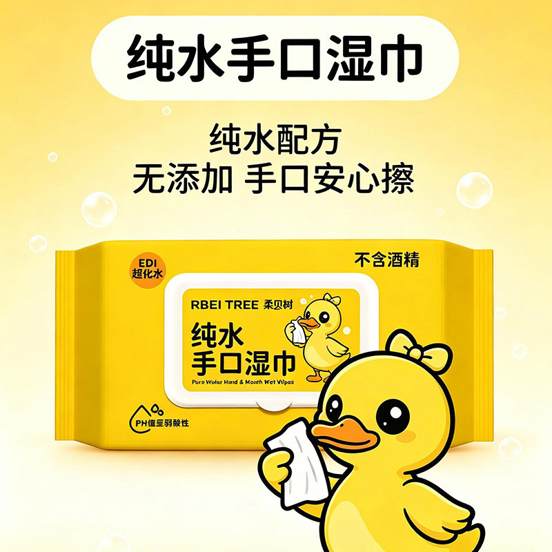 纯水手口湿巾