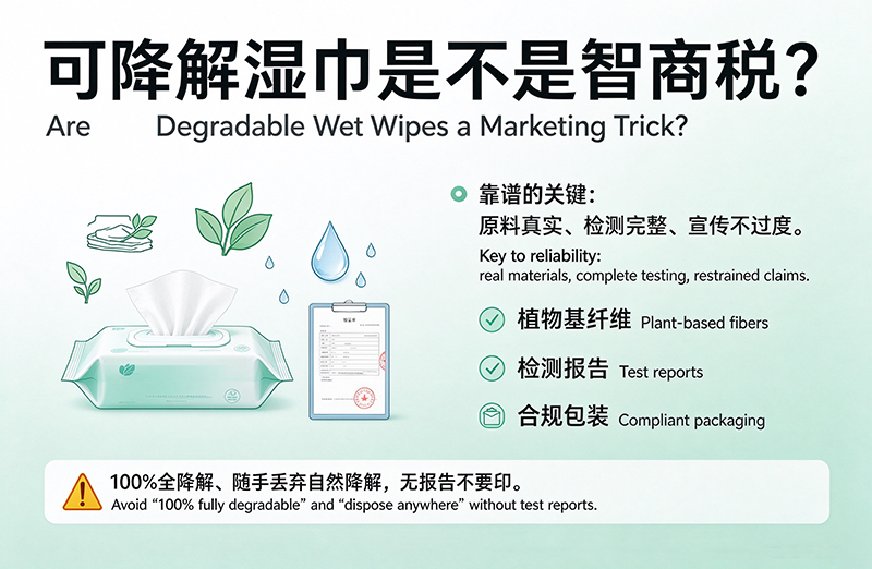 可降解湿巾靠谱吗？贴牌定制要注意什么？