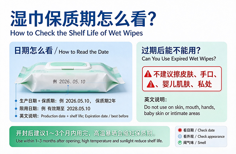 湿巾保质期怎么看？过期湿巾还能继续用吗？