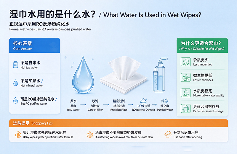湿巾里的水是什么水？是自来水吗？一次性讲透湿巾用水真相